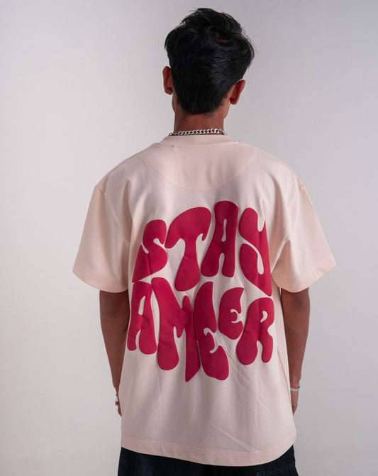 STAY AMEER | MARSHMELLOW | UNISEX T-SHIRT WITH POCKET | (PUFF PRINT)