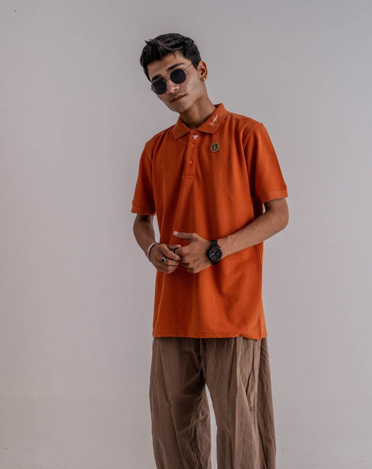 Heart | Polo T Shirt | Oversize | Orange