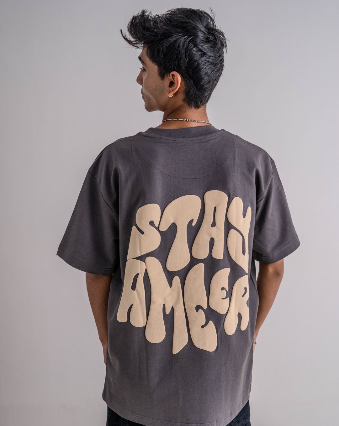 STAY AMEER | GREY | UNISEX T-SHIRT | PUFF PRINT